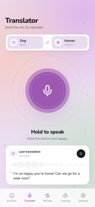 Hold the mic to translate