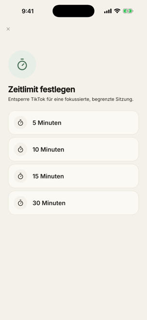 Festlegen, wie lange du brauchst
