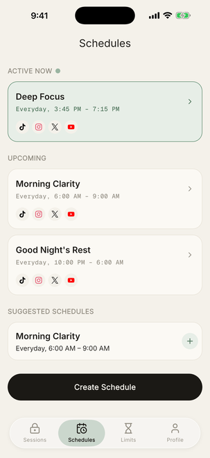 Schedules that block on their own