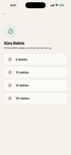 Ne kadar süreye ihtiyacınız olduğunu seçme